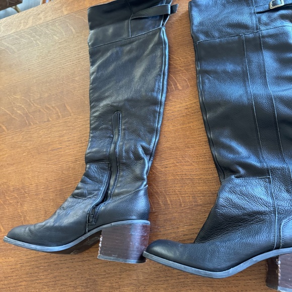 Black Leather Over-the-Knee Devlin Boots Size 8.5 - Picture 2 of 6